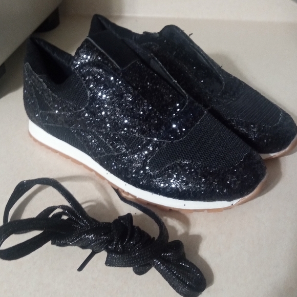 Black glitter Women's Tennis Shoes *NEW* - Picture 2 of 4
